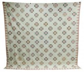 TEXTILES: PIECED COTTON QUILT,