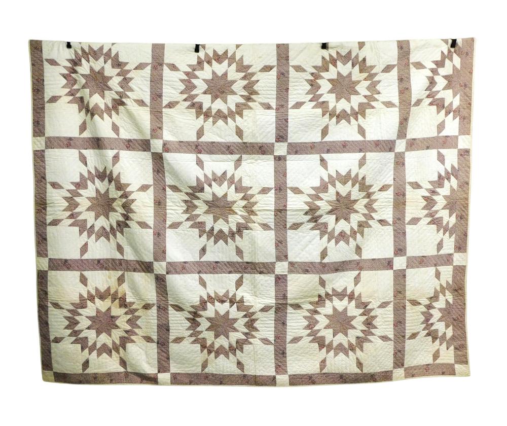 TEXTILES: QUILT, C. 1847, MADE BY
