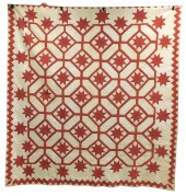 TEXTILES: QUILT RED AND WHITE