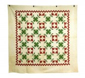 TEXTILES: QUILT WITH RED AND G