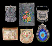 TEXTILES: SIX ASSORTED BEADED