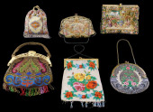 TEXTILES: SIX ASSORTED BEADED