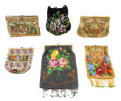 TEXTILES: SIX ASSORTED BEADED