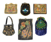 TEXTILES: SIX ASSORTED BEADED