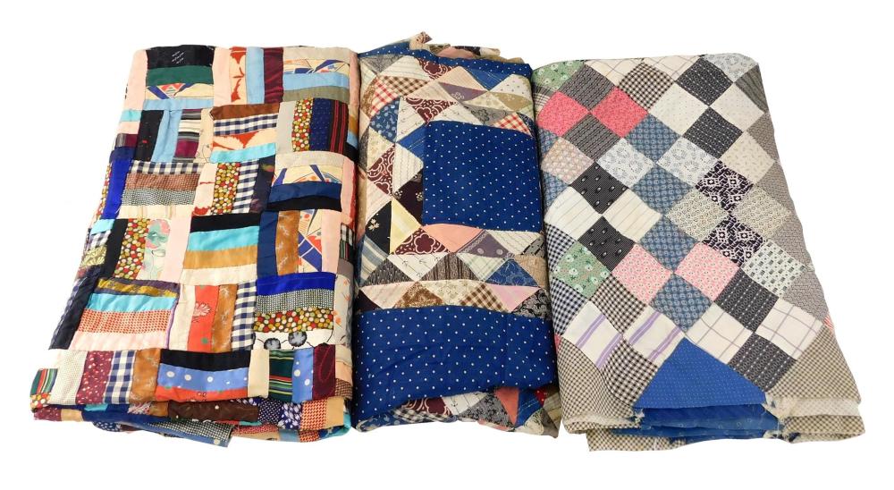 TEXTILES: THREE HANDMADE QUILT