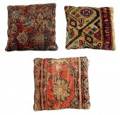 TEXTILES: THREE RUG FRAGMENT P