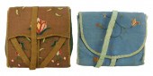 TEXTILES: TWO FLORAL EMBROIDER