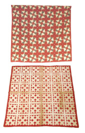 TEXTILES: TWO HAND-STITCHED PI