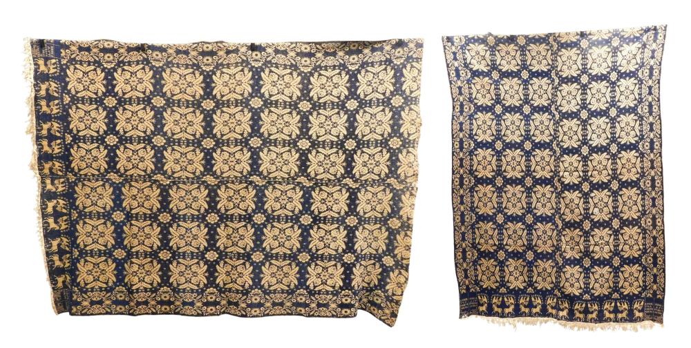 TEXTILES: TWO JACQUARD-WOVEN