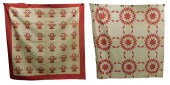 TEXTILES: TWO QUILTS, BOTH RED