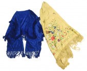 TEXTILES: TWO SILK SHAWLS, CHI