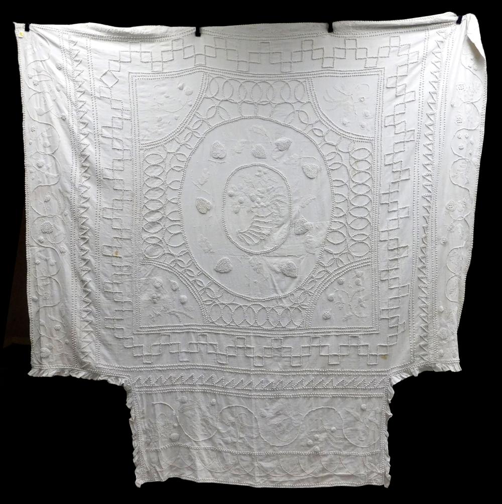 TEXTILES: WHITE ON WHITE CANDLEWICK