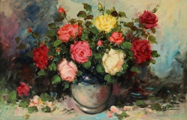 TH JANSEN STILL LIFE WITH ROSES,