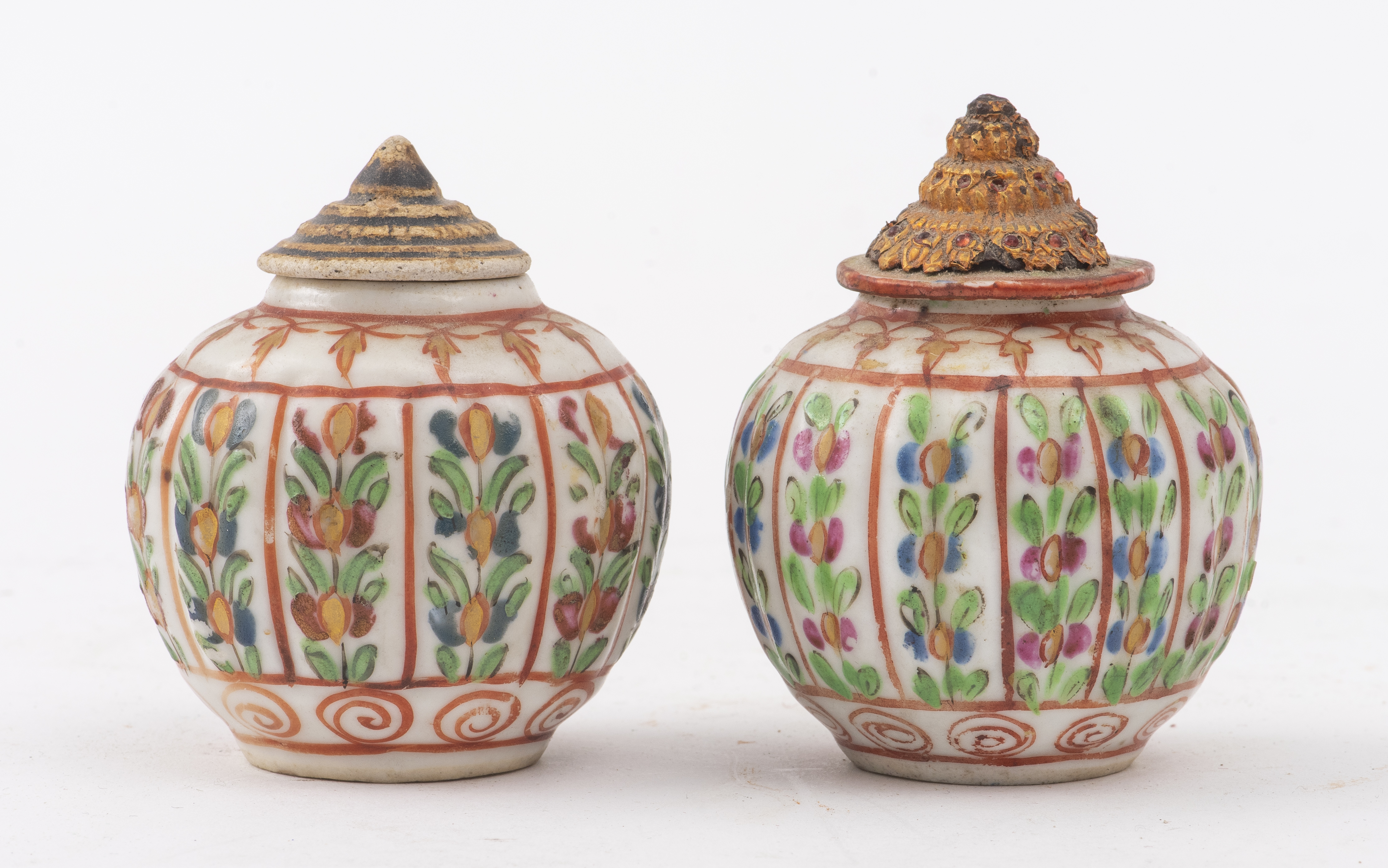 THAI BENCHARONG ENAMELWARE JARS,