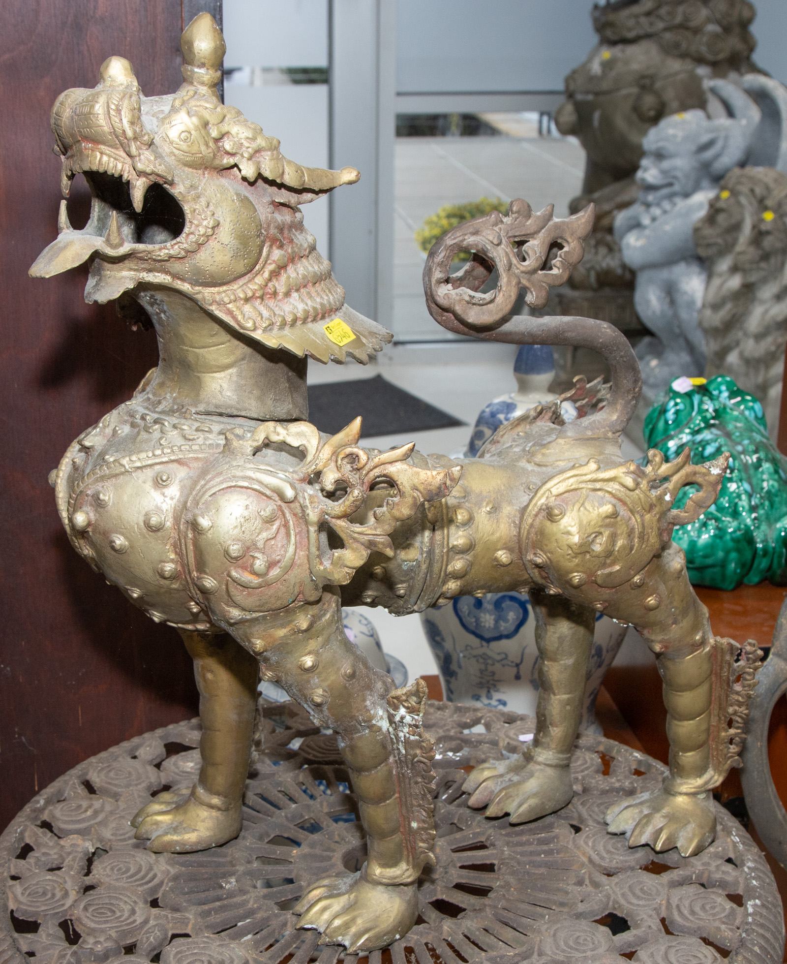 THAI BRASS FOO LION FIGURE Late