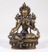 THAI BRONZE BODHISATTVA FIGURE