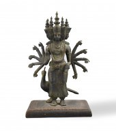 THAI BRONZE BUDDHA W/ MULTIPLE