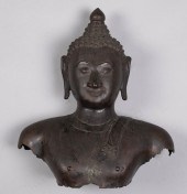 THAI BRONZE BUST OF THE BUDDHA