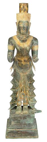 THAI BRONZE FIGURAL STANDING