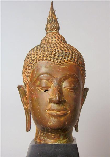 Thai bronze head of