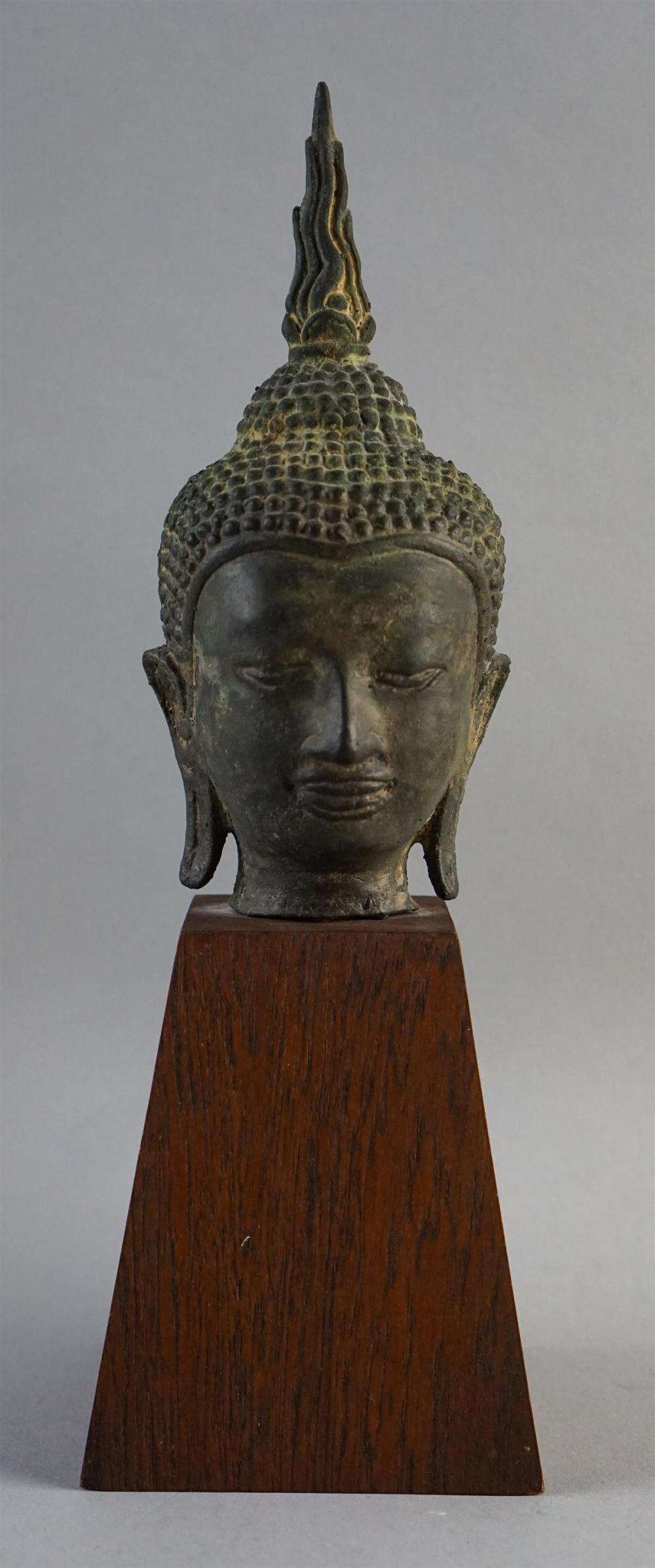 THAI BRONZE HEAD OF THE BUDDHA WITH