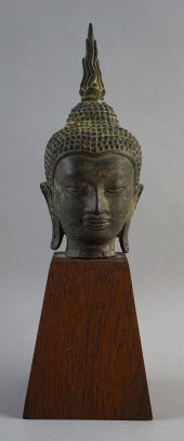 THAI BRONZE HEAD OF THE BUDDHA