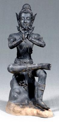 Thai bronze of Krishna, playing a