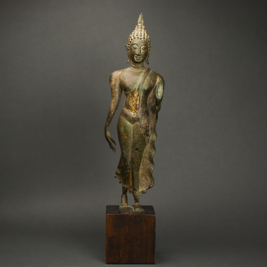 THAI BRONZE STANDING BUDDHA Thai