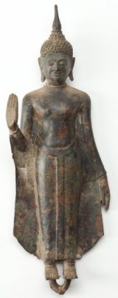 Thai Bronze Standing Buddhahis