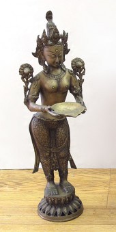 THAI BUDDHIST BRONZE DEITY SCU