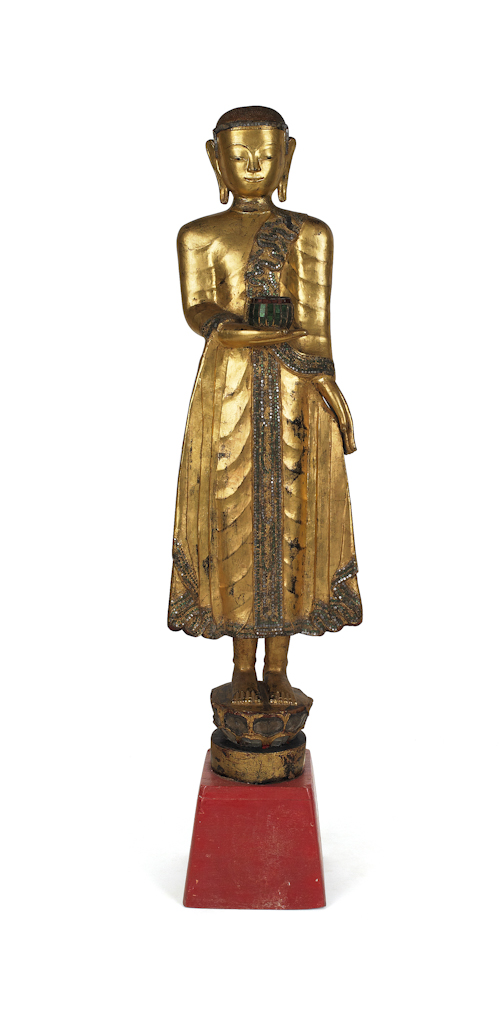Thai carved and giltwood figure 45"