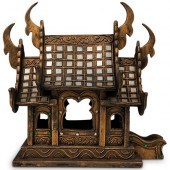 THAI CARVED GILT WOOD SPIRIT H
