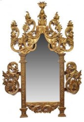 THAI CARVED GILTWOOD WALL MIRR