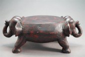 THAI CARVED WOOD ELEPHANT FOOT