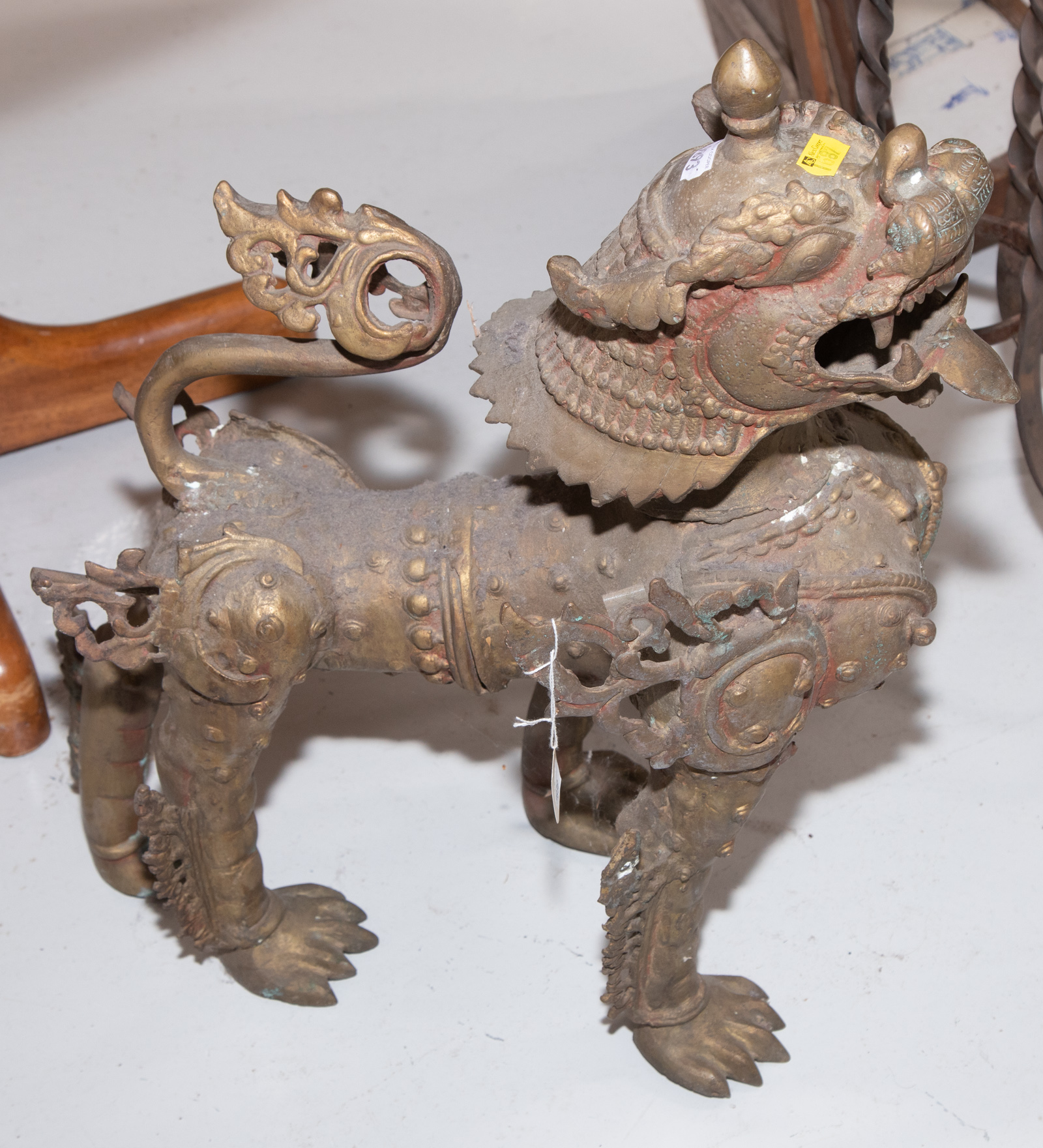 THAI CAST BRASS FOO LION FIGURE