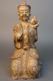 THAI CERAMIC FIGURE OF KNEELIN