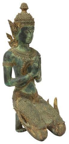 THAI GILT BRONZE BUDDHIST FIGURE OF