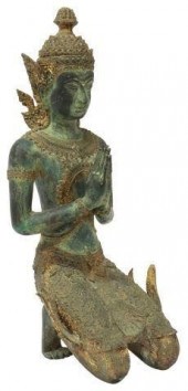 THAI GILT BRONZE BUDDHIST FIGU