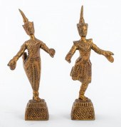 THAI GILT BRONZE DANCER FIGURE