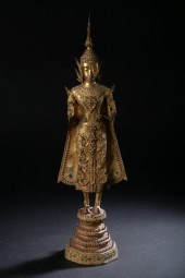 THAI GILT BRONZE FIGURE OF BUD