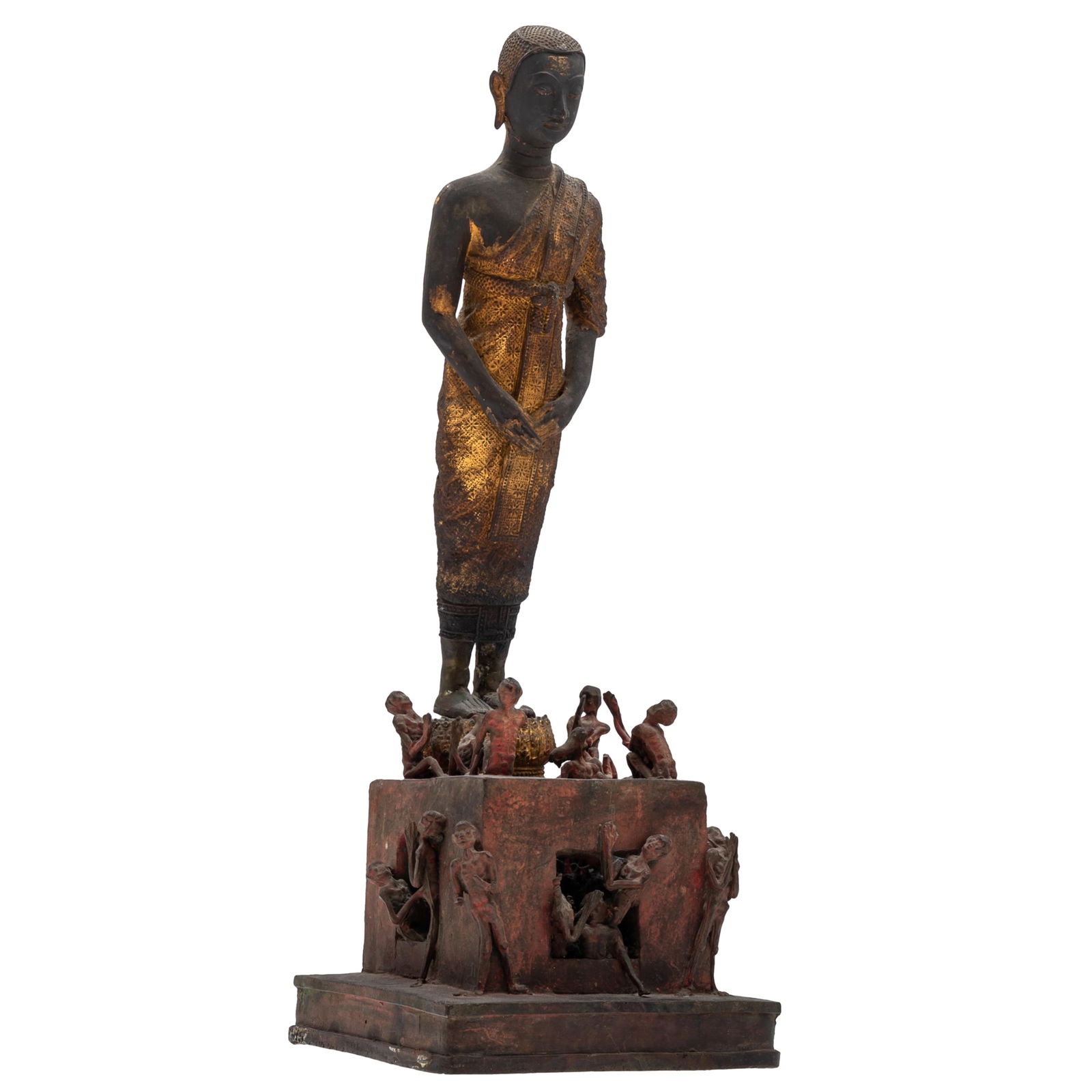 THAI GILT BRONZE FIGURE OF PHRA