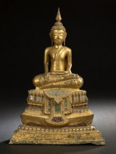 Thai Gilt-Bronze Figure of a S