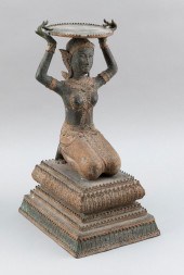 THAI GILT-BRONZE FIGURE OF A K