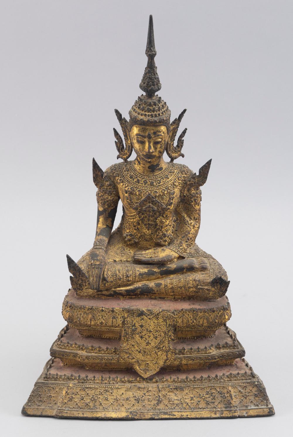 THAI GILT-BRONZE SEATED BUDDHA