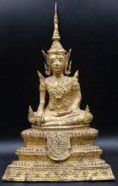 THAI GILT DECORATED SEATED BUD
