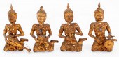 THAI GILT WOOD MUSICIAN SCULPT