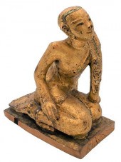 THAI GILTWOOD FIGURE OF A KNEE