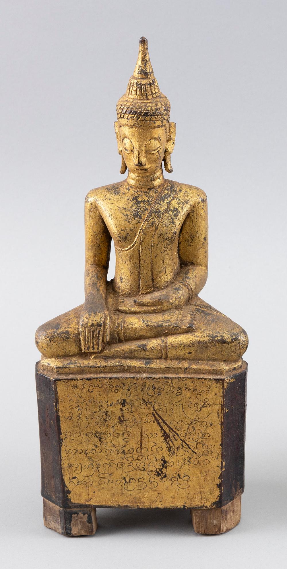 THAI GILTWOOD FIGURE OF BUDDHA LATE