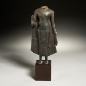 THAI LACQUERED BRONZE STANDING