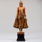 THAI LACQUERED FIGURE OF A STA